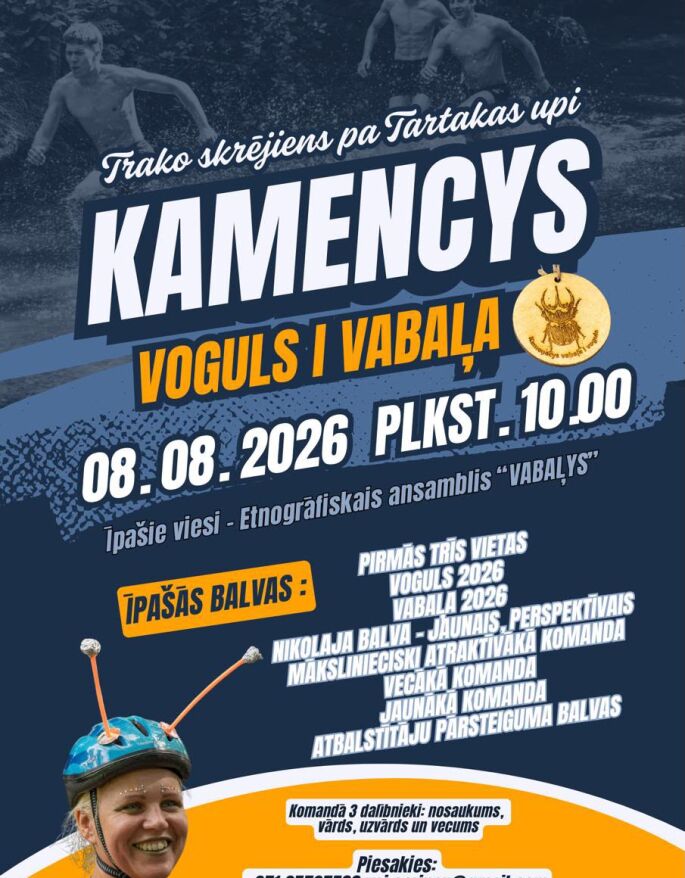 Trako skrējiens pa Tartakas upi "KAMENCYS VOGULS I VABAĻA 2026"