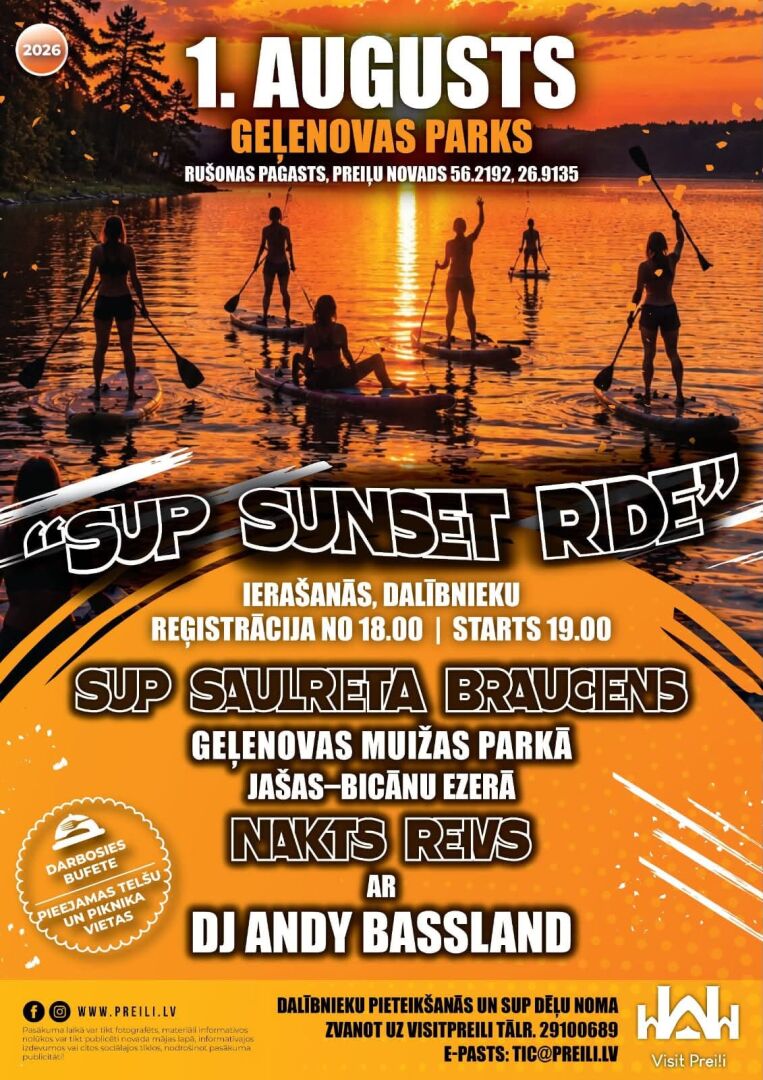 &ldquo;SUP sunset ride&rdquo; Geļenovas muižas parkā